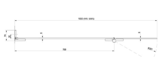 Шторка на ванну Ravak Briliant BVS2-100 R 7UPA0A00Z1 Transparent профиль хром правый