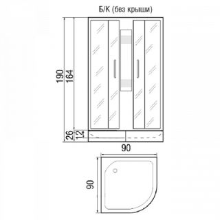 Душевая кабина RIVER REIN Б/К 90/26  МТ