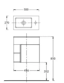 Тумба под раковину Kerama Marazzi Lato KMLACb50MDg0 50 см утренний серый/серый пыльный матовый