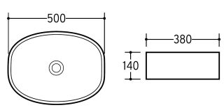 Накладная раковина Charus Stefania 700-026B 50см чёрный