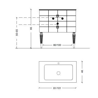 Тумба под раковину Armadi Art Vallessi Avangarde Piazza 100см белый/хром 841-100-WCR