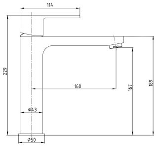 Высокий смеситель для раковины E.C.A. Nita 102188041EX хром