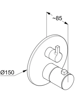 Смеситель для душа Kludi Nova Fonte Puristic 20885N115 с термостатом брашированная бронза
