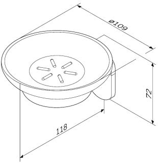 Стеклянная мыльница с настенным держателем Am.Pm X-Joy чёрный матовый A8434222