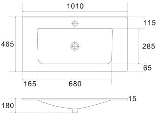 Раковина керамическая Art&Max 100см AM7117-100