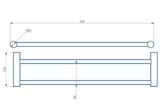 Полотенцедержатель Haiba HB8409-7 55см чёрный