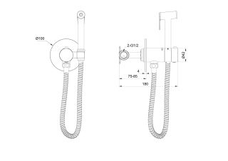 Гигиенический душ со смесителем Wonzon & Woghand WW-88829909-CR с термостатом хром
