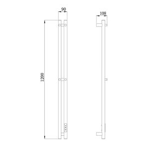 Полотенцесушитель электрический Raglo R350.12.03 9x120 см сенсорный с терморегулятором золотой сатин