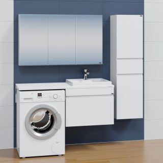 Раковина над стиральной машиной СанТа Юпитер 900135 левая 130см белый