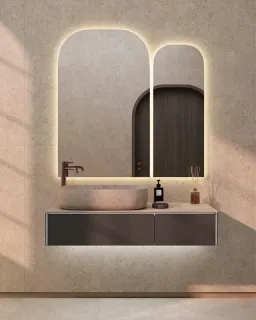 Зеркало с подсветкой Kerama Marazzi Vetrata R VE.R.mi.115\WHT 72 см сенсор со сменой цвета подсветки и антизапотевание белый