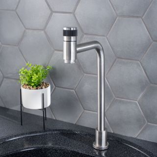 Смеситель для кухни РМС SUS124-270-1 для одной воды нержавеющая сталь