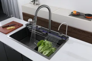 Мойка кухонная Ceruttispa GLORIA nano black CT10356 многофункциональная серая