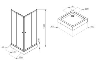 Душевой уголок Parly ZFQ81B 80x80см с поддоном