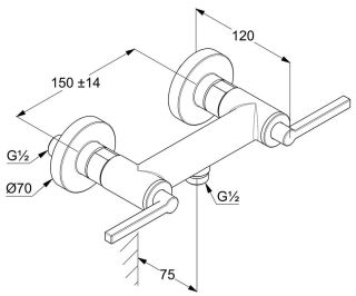 Смеситель для душа Kludi Nova Fonte Puristic чёрный матовый 207103915
