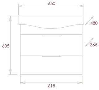 Подвесная тумба под раковину Onika Девис 106546 65см бетон чикаго