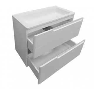 Подвесная тумба под раковину Kare Luxe ФР-00007078 70см два ящика белый