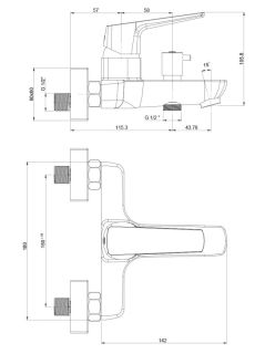 Смеситель для ванны Paini Bari RTYO111 чёрный