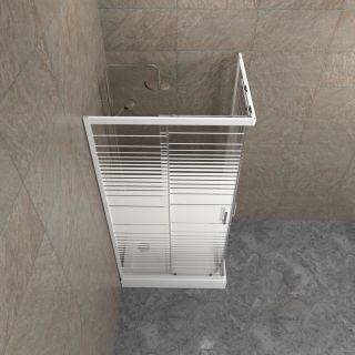 Душевой уголок Triton Фьюжн Щ0000064850 100x80 см профиль белый стекло с узором