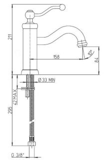 Смеситель для раковины Paini Duomo 88PJ205 матовое золото