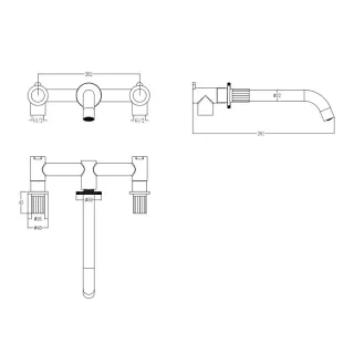 Встраиваемый смеситель для раковины Boheme Elegante 152-2-MG-EL золото матовое