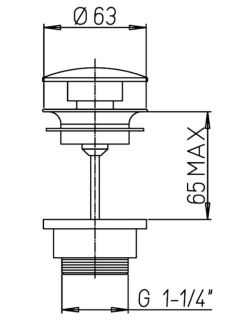 Универсальный донный клапан Paini 53PZ945ETSR клик-клак чёрный матовый