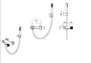 Смеситель для ванны и душа Boheme Stick Spirale 123-GG.4 золото
