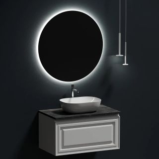 Столешница для ванной комнаты Sancos TT80A1X 80см с отверстием под смеситель black sky