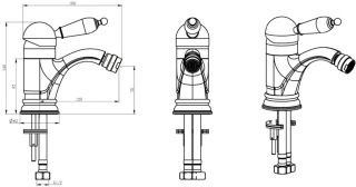 Смеситель для биде Boheme Tradizionale Nero золото 256
