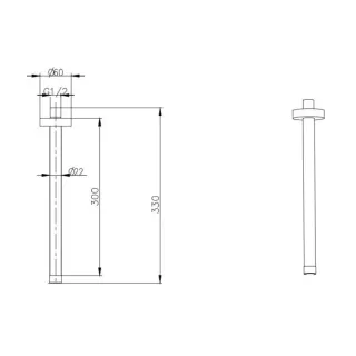 Кронштейн для верхнего душа Boheme Uno 629-UNO-B чёрный
