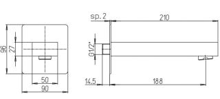 Излив для ванны Paini Grazia 21CR430PL хром