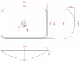 Раковина Montebianco Stelvio Quattro 12205 60см белый