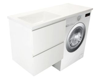 Подвесная тумба с раковиной Эстет Dallas Luxe ФР-00009685 Л 150см два ящика белый