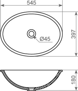 Раковина Montebianco Pietro Due 11023 55см белый