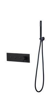 Встраиваемый смеситель для душа Boheme Fusion 130-SYS-B с ручным душем чёрный