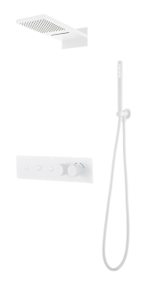 Душевой комплект Boheme Fusion 131-MW с термостатом брашированная белый матовый