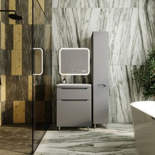 Тумба под раковину Style Line Марелла 60 Люкс Plus СС-00002397 серый матовый