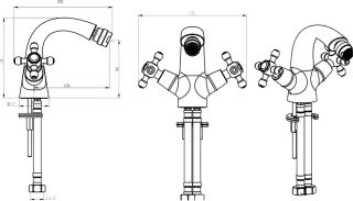 Смеситель для биде Boheme Camelia золото 316-Camelia