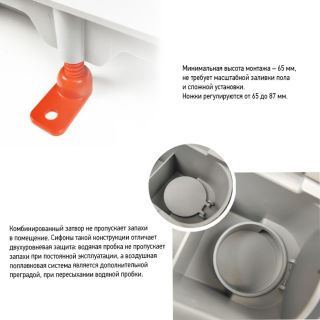 Душевой лоток Paini Klasik CH650KN2 монтаж к стене 65см хром глянец