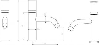 Смеситель для раковины Boheme Stick Black diamond чёрный/золото 121-BG