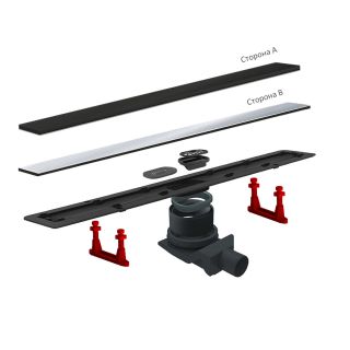 Душевой лоток Pestan Confluo Frameless Line 550 Black Glass