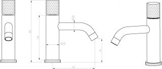 Смеситель для раковины Boheme Stick Black touch чёрный/золото 121-BG.2