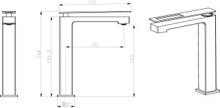 Смеситель для накладной раковины Boheme Q белый/золото 142-WG