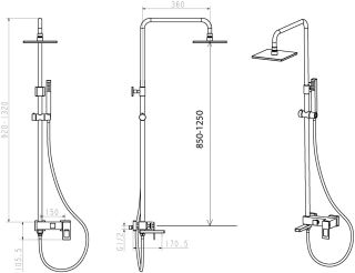 Душевая стойка Boheme Q белый/золото 148-WG