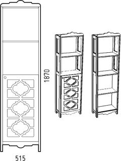 Пенал Corozo Манойр 50см белый SD-00000413