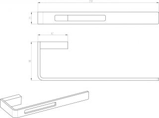 Полотенцедержатель Boheme Q чёрный/золото 10945-G-B