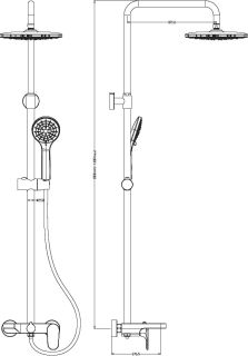 Душевая стойка Boheme Spectre чёрный 458-B