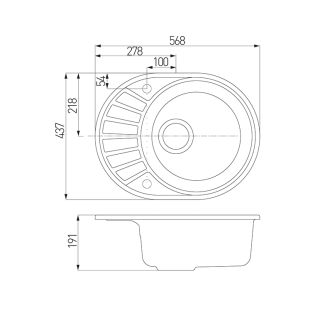 Мойка кухонная Акватон Чезана 57 см песочный