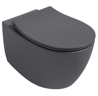 Подвесной унитаз Isvea Sentimenti Neo 10AR02010SV-2C безободковый крышка микролифт антрацит матовый