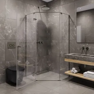 Душевой уголок Timo T66 90x90 см никель