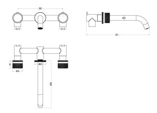 Встраиваемый смеситель для раковины Boheme Stick Touch 152-2-NB.2 брашированный никель